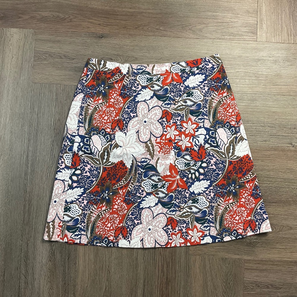 Margaret M Deandra A-line Floral Paisley Boho Mini Skirt Womens Small Red‎ Blue